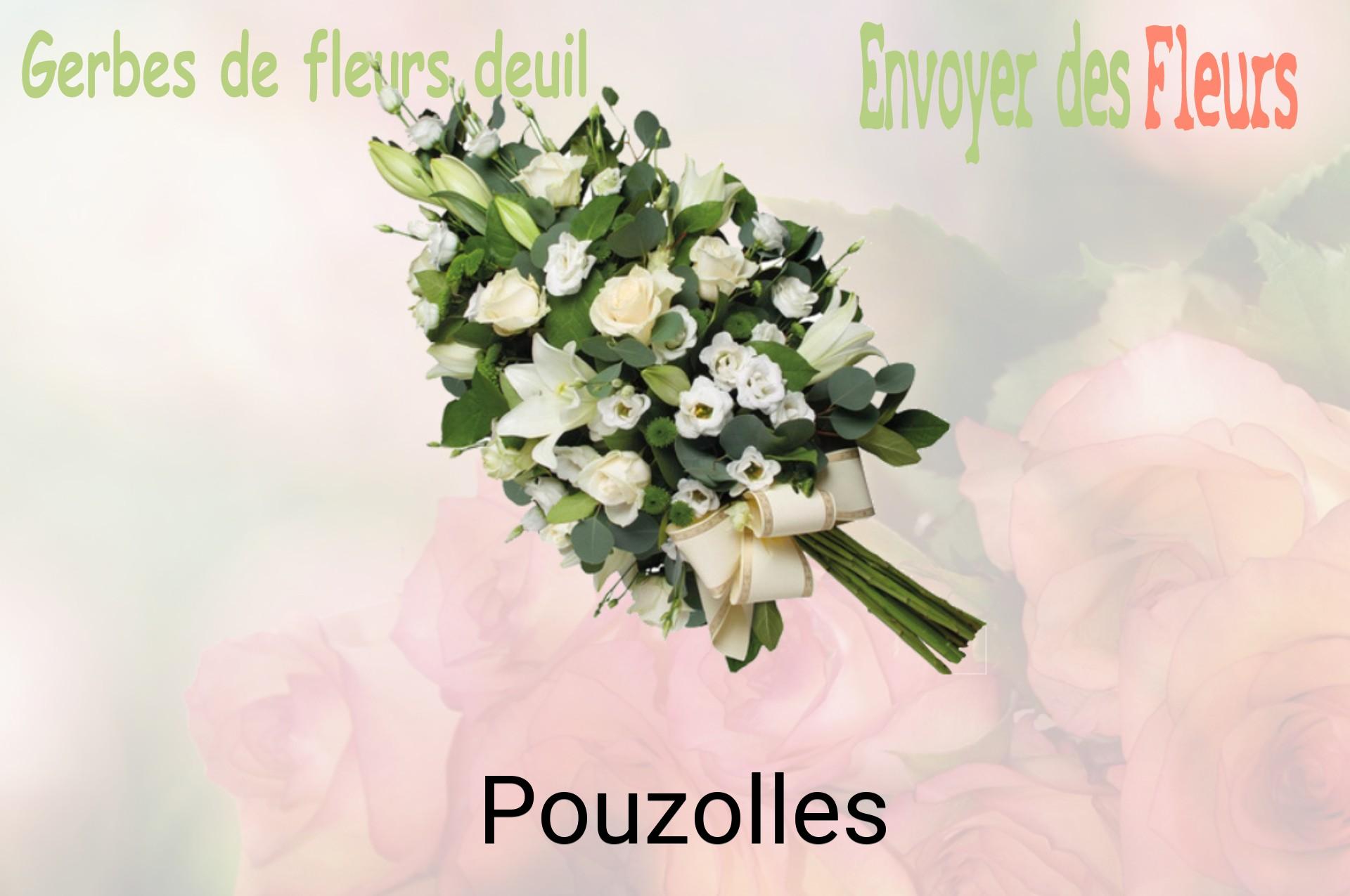 Gerbe de fleurs de deuil livrée à Pouzolles